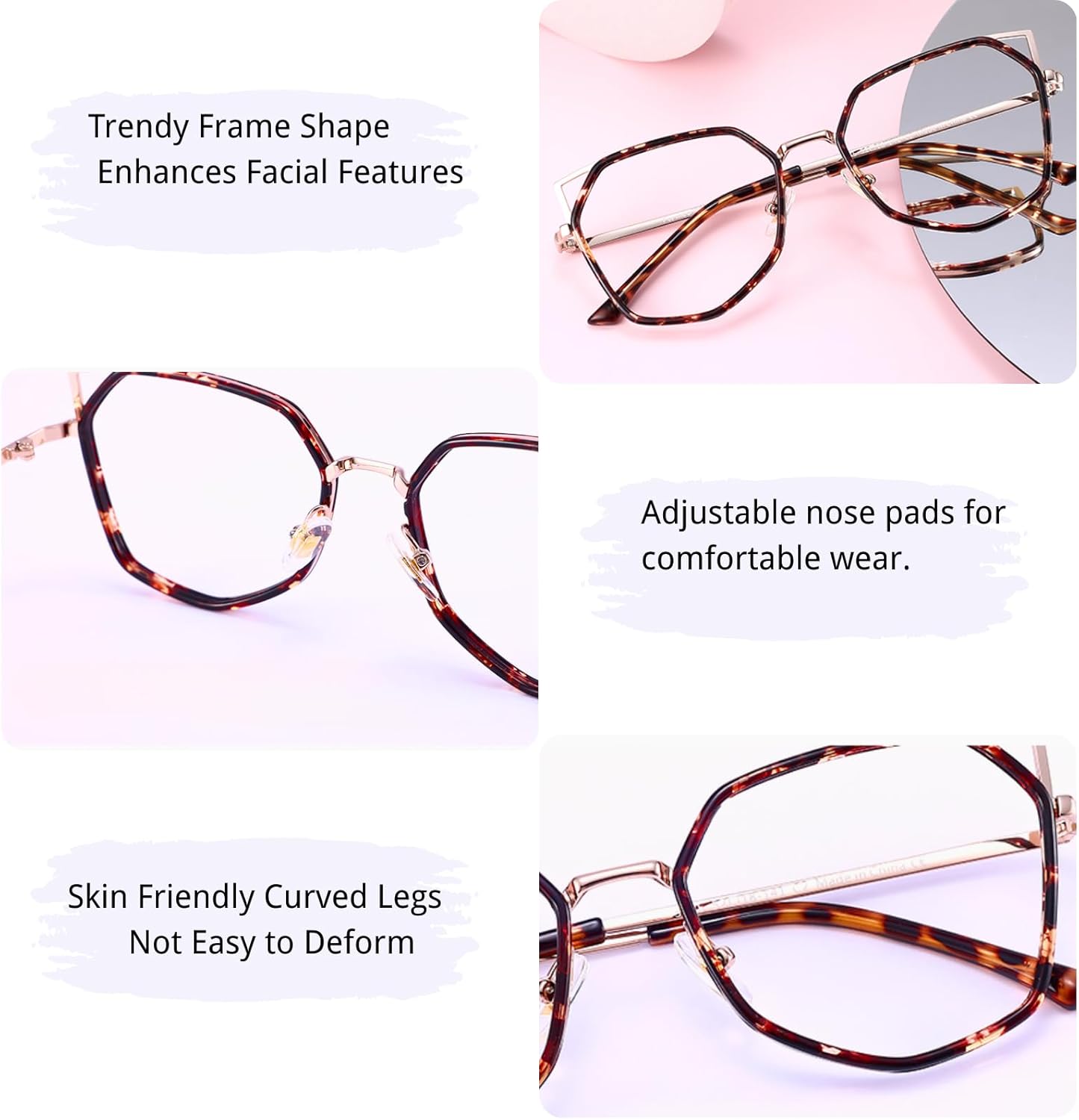 Firmoo Blue Light Blocking Reading Glasses for Women, Stylish Anti Eyestrain Cat Eye Computer Glasses, S985