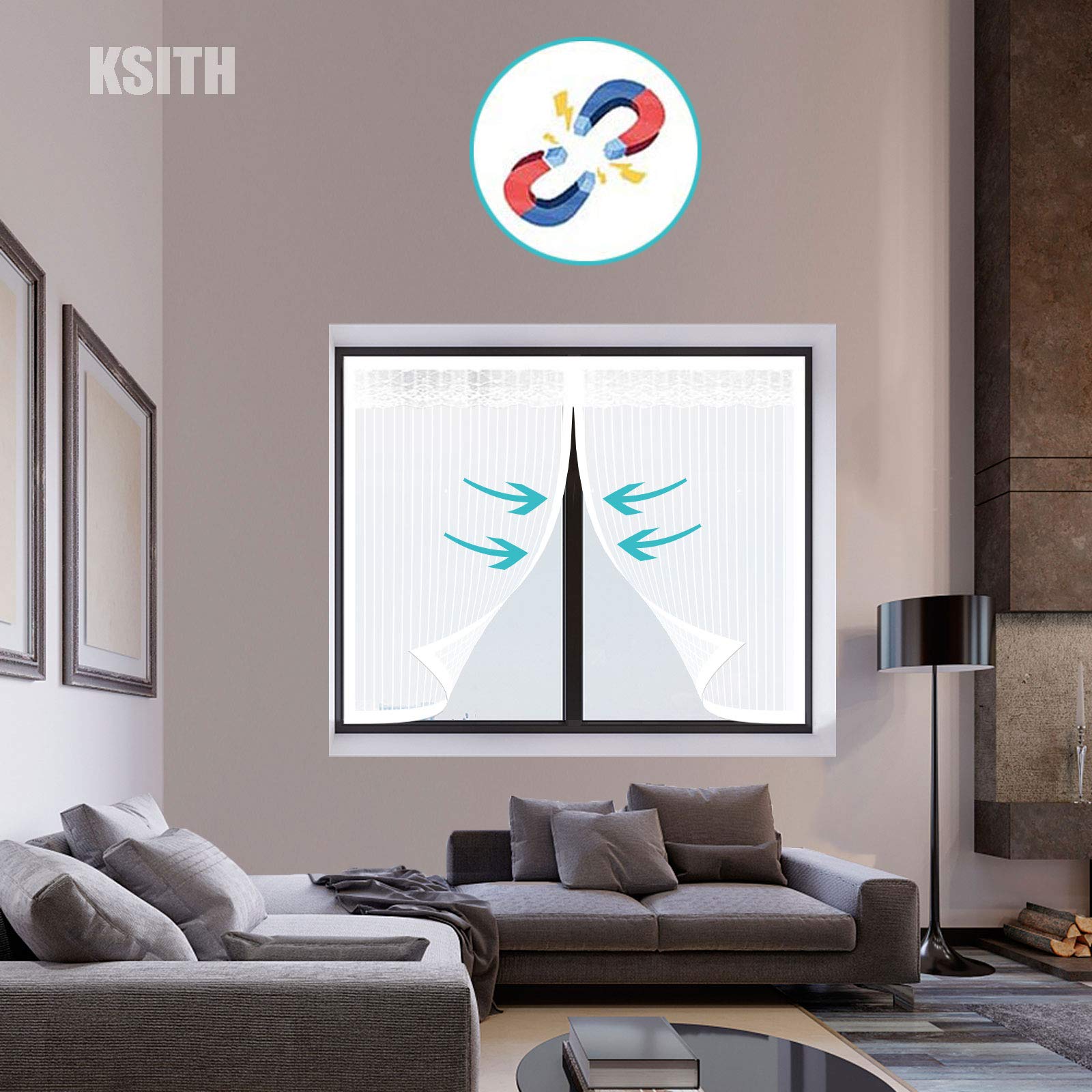 Moustiquaire Fenêtre Magnétique,Moustiquaire Autocollante Pour Fenêtre