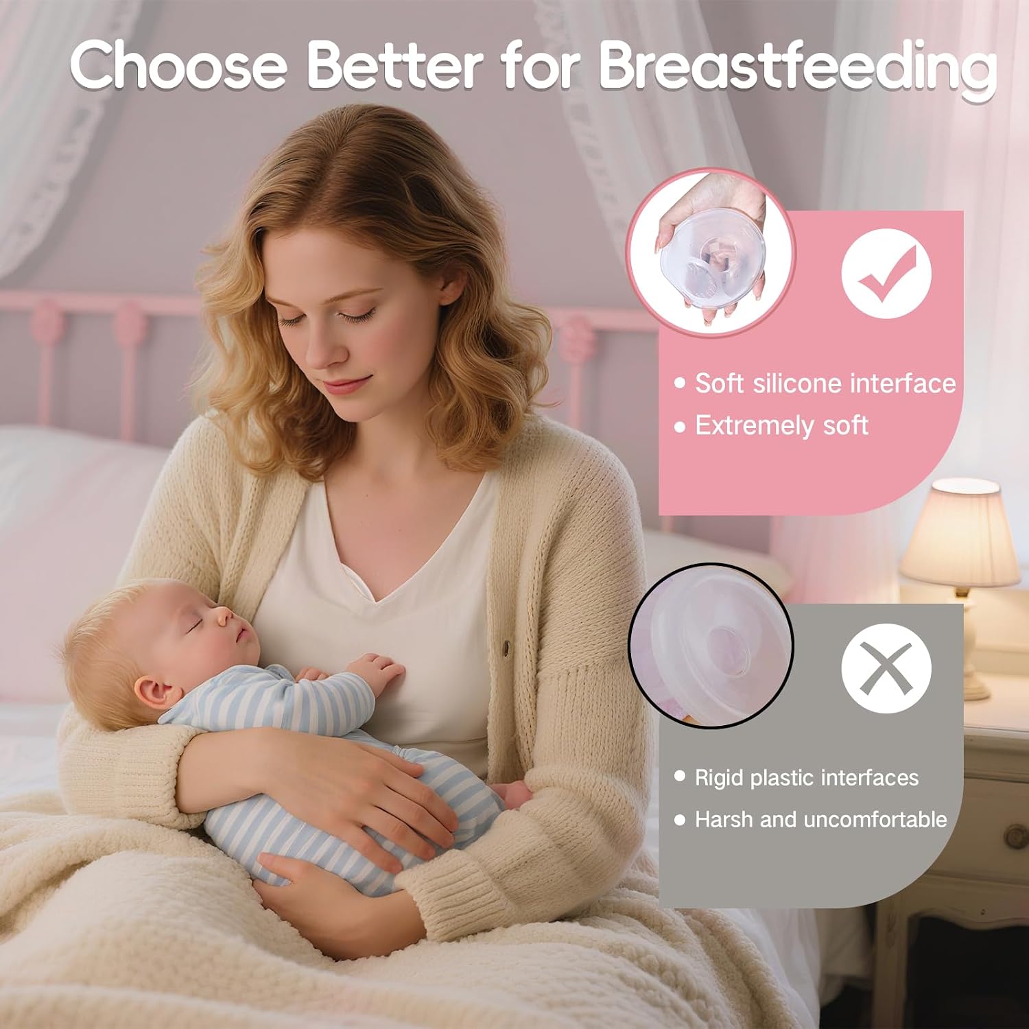 Breast Milk Collector, Milk Collectors for Breastfeeding, Reusable Breast Milk Shells, Catcher Protect Sore Nipples for Breastfeeding,Made from BPA-Free and Food-Safe Silicone(2.03oz,2 Counts) image 2