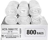 Vista 23 de Aluf Plastics - Bolsas de basura de alta densidad, 10 galones, 1000 unidades, 8 micras (eq), 24 x 24 pulgadas, negras, para baño, oficina