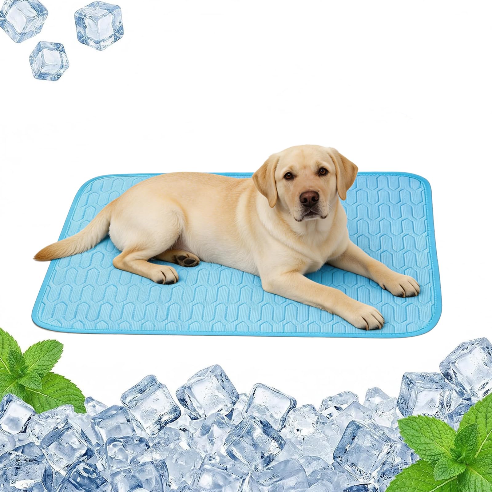 Quintrost Cooling Mat for Dogs Pet Mat Made of Ice Silk, Pet Cooling Mat Self-Cooling Pad Cold Mat for Pets Non-Toxic, Foldable Cooling Mat Dogs Cats for Summer