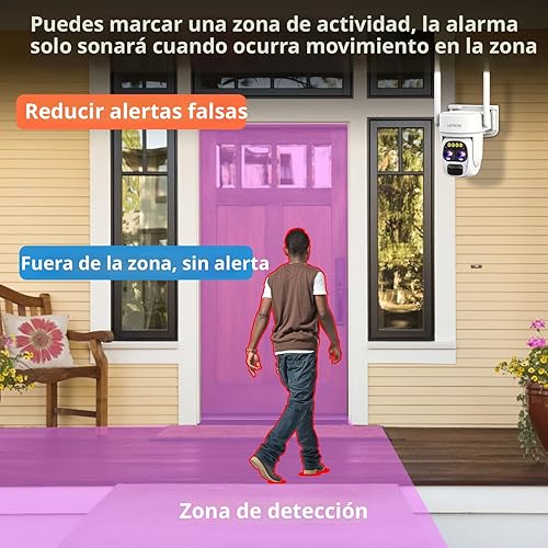 Miniatura 4 de Cámaras de seguridad inalámbricas para exteriores para seguridad del hogar, cámaras Alexa de energía solar, cámara exterior de visión de 360 grados,