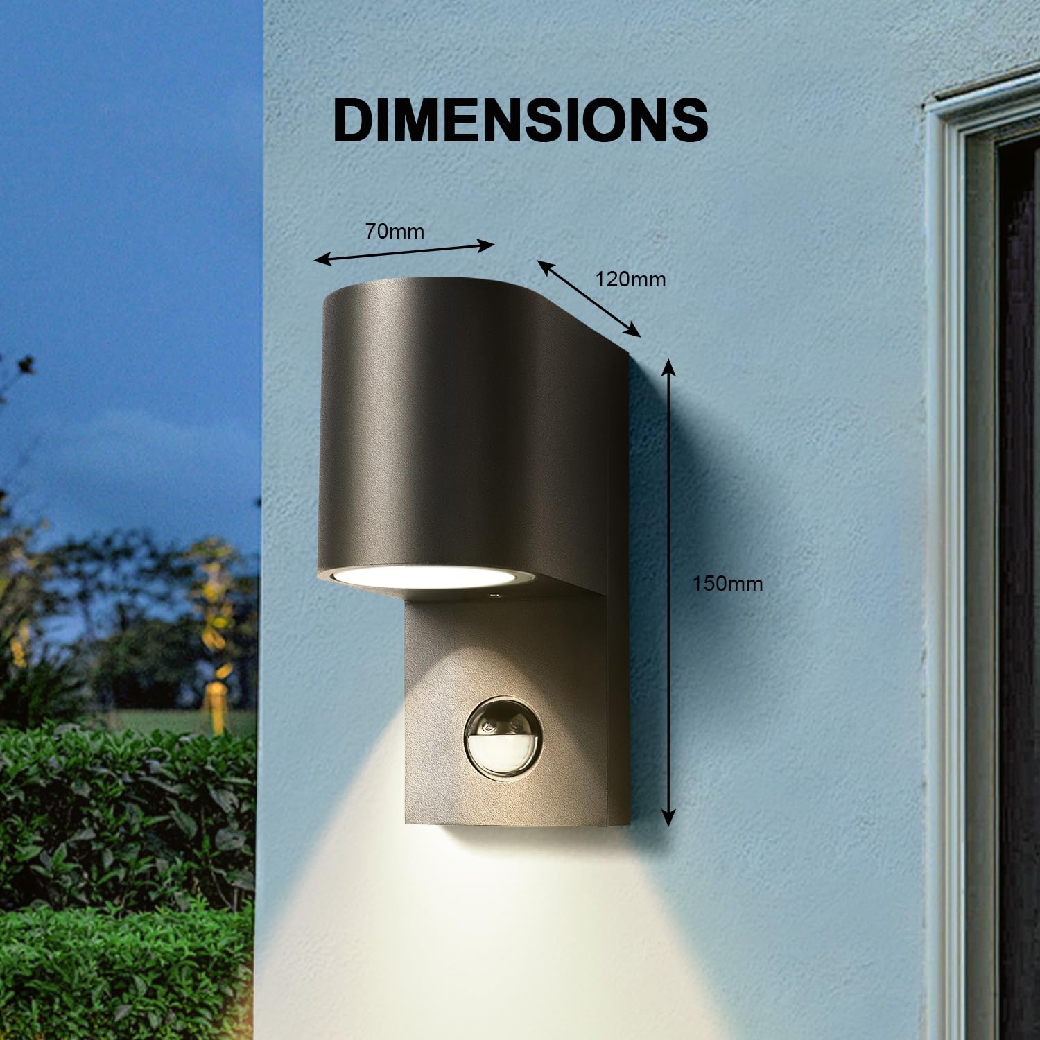 EXTRASTAR Outdoor Wall Lights with Motion Sensor, Mains Powered Outside Lights Downward - Image 3