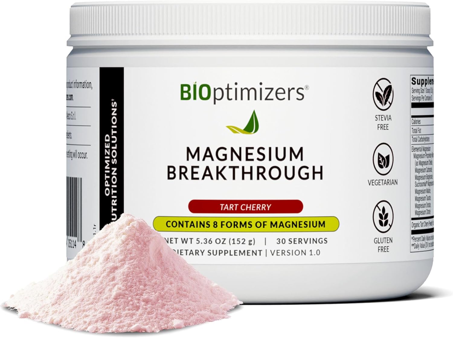 BIOptimizers Magnesium Breakthrough Drink - 8 Forms of Magnesium, Electrolytes, Sleep Health, Stress, Muscle Recovery, Heart Support | Glycinate, Citrate, Malate- Tart Cherry