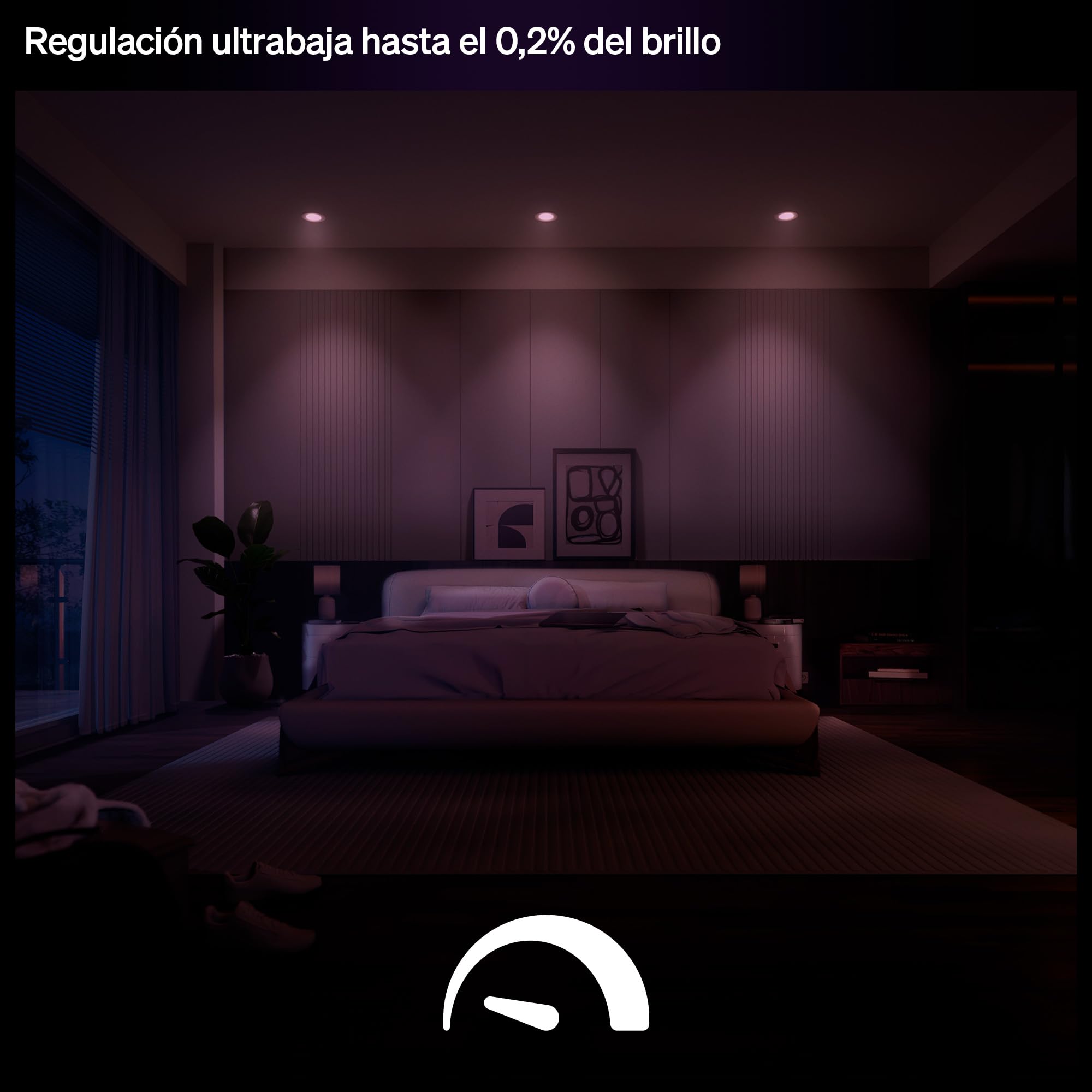 Philips Hue Slim Downlight, Plafón LED Empotrable, 1500 lm, 170 mm, Diseño Delgado, Espectro Luz de Día 1000K-20000K, Regulación Ultrabaja, Color Preciso, Iluminación Inteligente, Blanco, Pack de 1