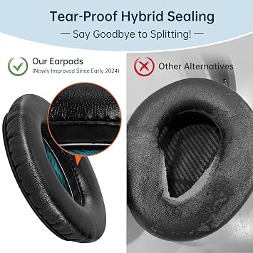 Aurivor Bose QuietComfort QC 15 25 35 35ii Replacement ear pad for 2 headphones, replacement pad for Bose QC-15 QC-25 QC-35ii QC-2 SoundLink SoundTrue Around-Ear II AE2 headset