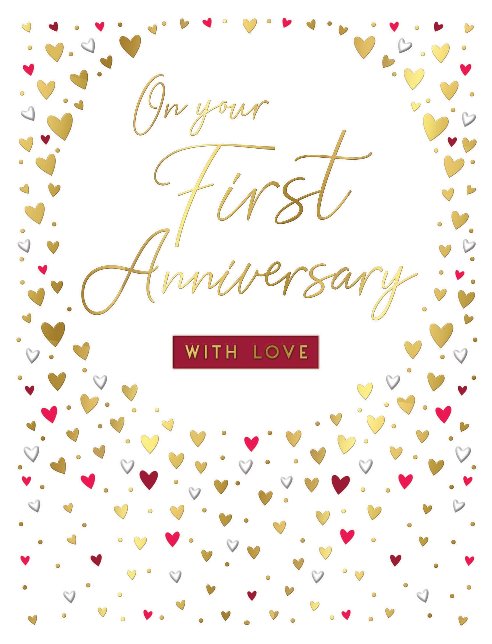 Piccadilly Greetings Anniversary Card, On Your First Anniversary - 8 x 6 inches