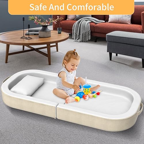Miniatura 4 de Cama plegable para niños pequeños, cama portátil de viaje para niños, diseño patentado 2023, suave, segura y lavable, buena ideal para niños