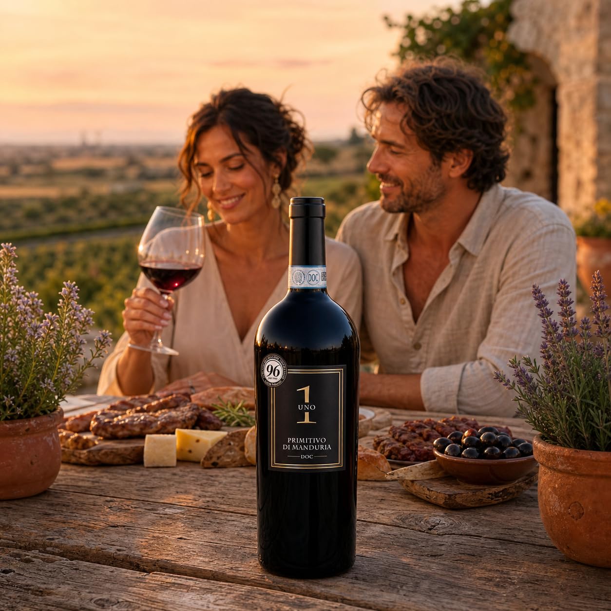 Masseria La Volpe Primitivo Rotwein 2024 – Primitivo di Manduria DOC, 96 Punkte, Trocken, Vollmundig, Apulien, 9 Monate Fassreife, 0,75 l