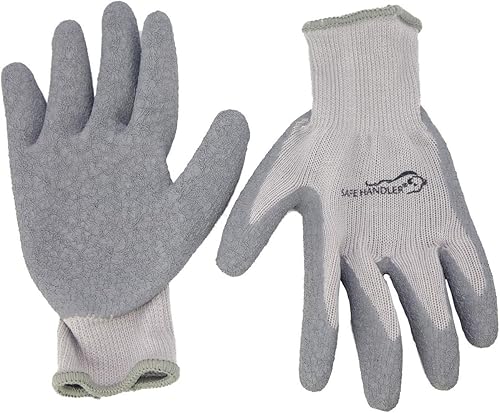 Miniatura 2 de SAFE HANDLER Guantes de agarre ultra elásticos  Agarre recubierto de látex arrugado, forro grueso, comodidad y flexibilidad, gris, OSFM, 1 par (2