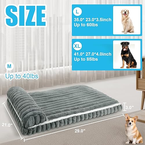 Miniatura 4 de Comfort - Camas para perros de tamaño mediano, cama para perros con funda extraíble lavable, cama de lujo para perros de felpa para jaula con