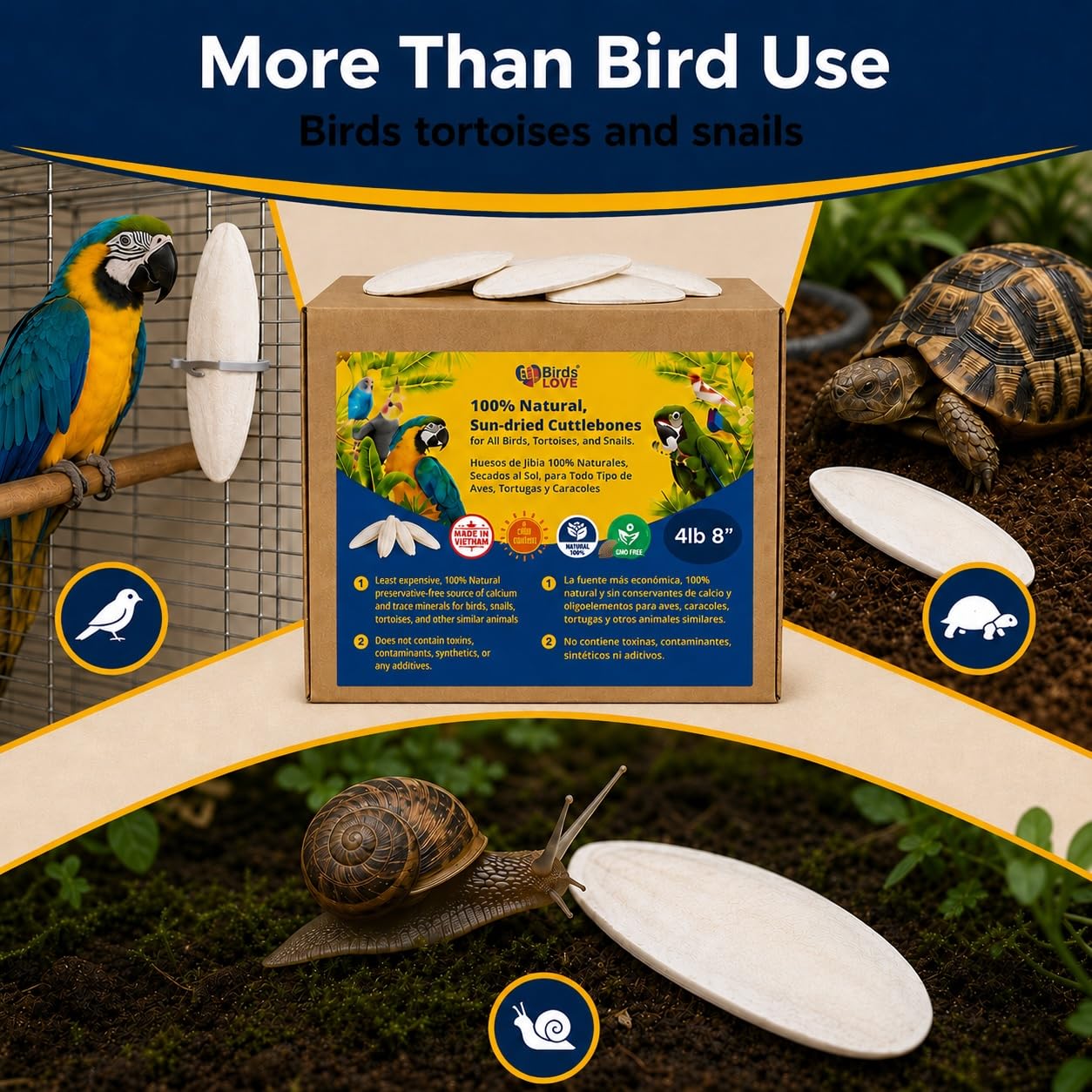 Birds LOVE 19,1 cm - 20,3 cm Großpackung für Nymphensittiche, Wellensittiche, Finken, Kanarienvögel, kleine Sittiche, Mynahs, Tukane, Graupapageien, alle Papageien, 1,8 kg