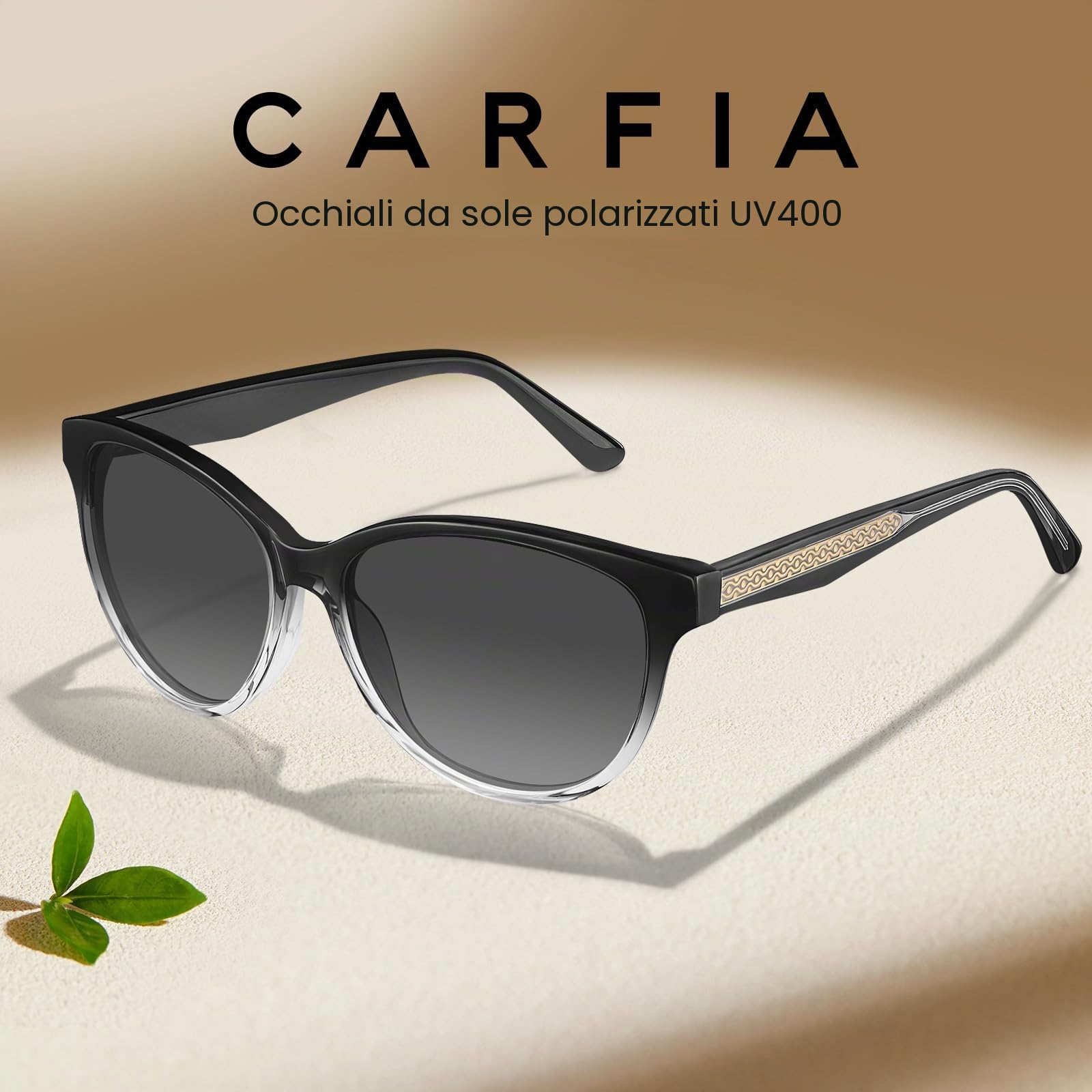 Carfia Annata Occhiali da Sole Donna Polarizzata Protezione UV per Guidare Viaggi all'aperto Acetato Telaio