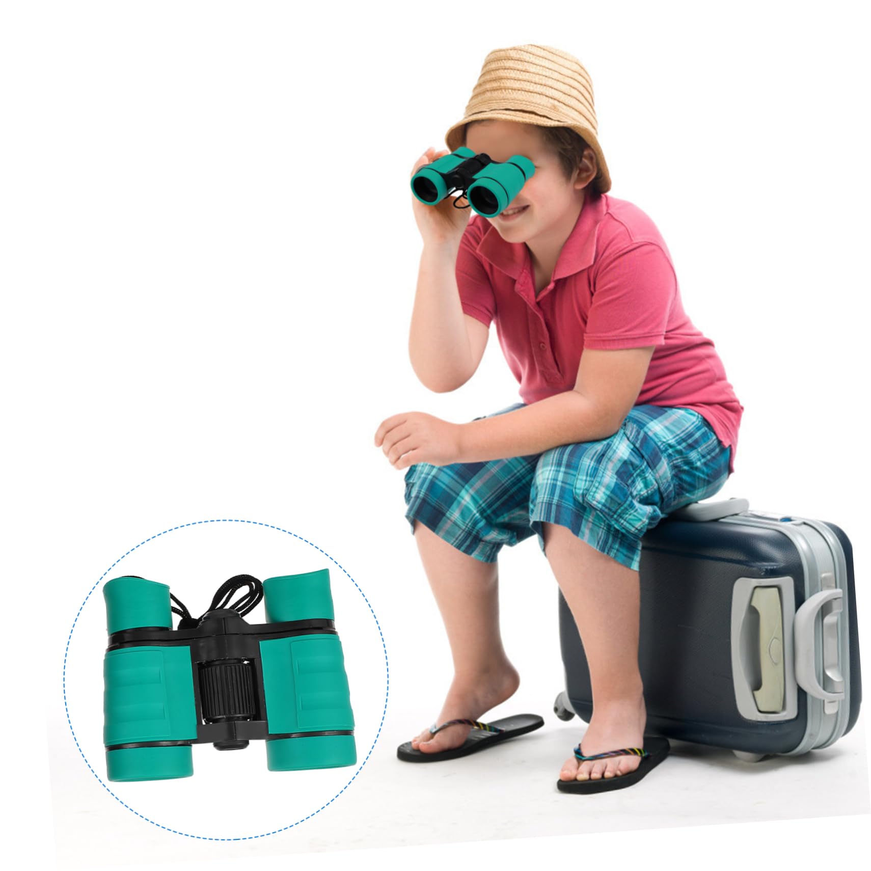 OSALADI 3piezas Prismáticos Compactos Niño Niña Binoculares Portátiles De Alta Definición para Observación De Aves y Actividades Al Aire Verano y Excursiones