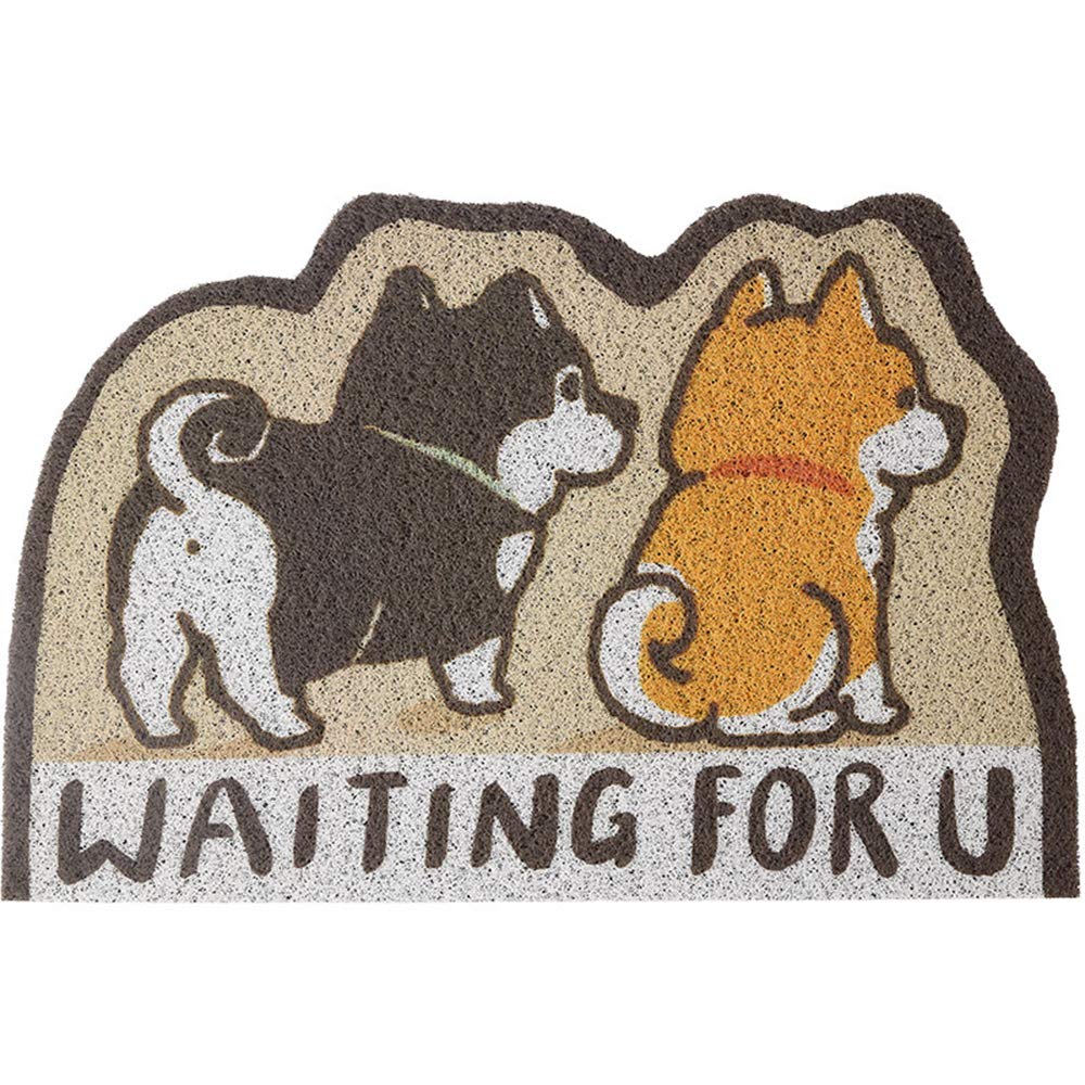 Paillasson Welcoom grand modèle 60x90cm avec motif chien Shiba Inu imprimé