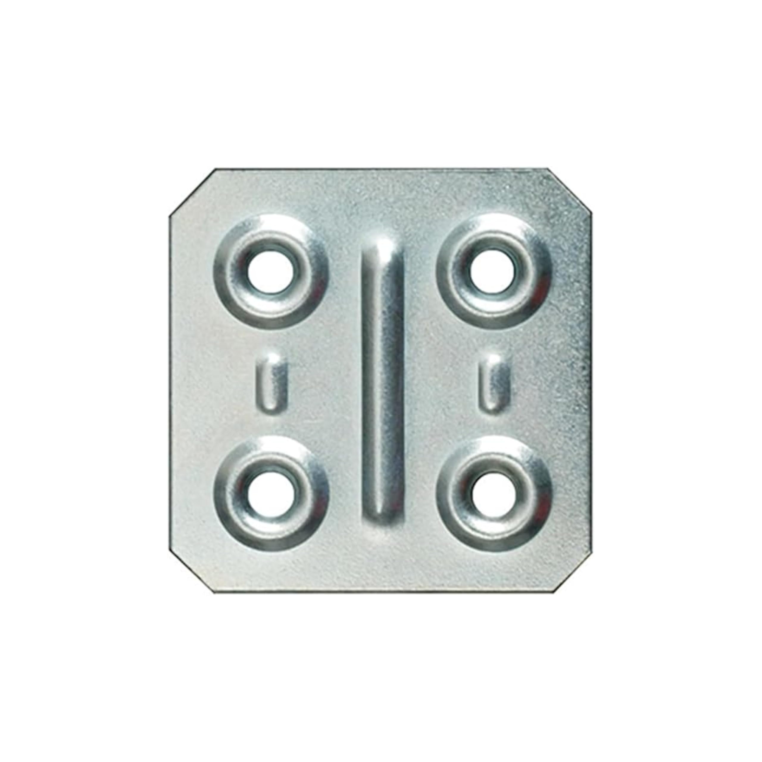 Piastra di Giunzione Quadra (40 x 40 x 1) Piastra di Fissaggio, Connettore per Legno, Lastrina di Giunzione Piatta, Piastra di Montaggio, in Acciaio Zincato, 4 Pezzi