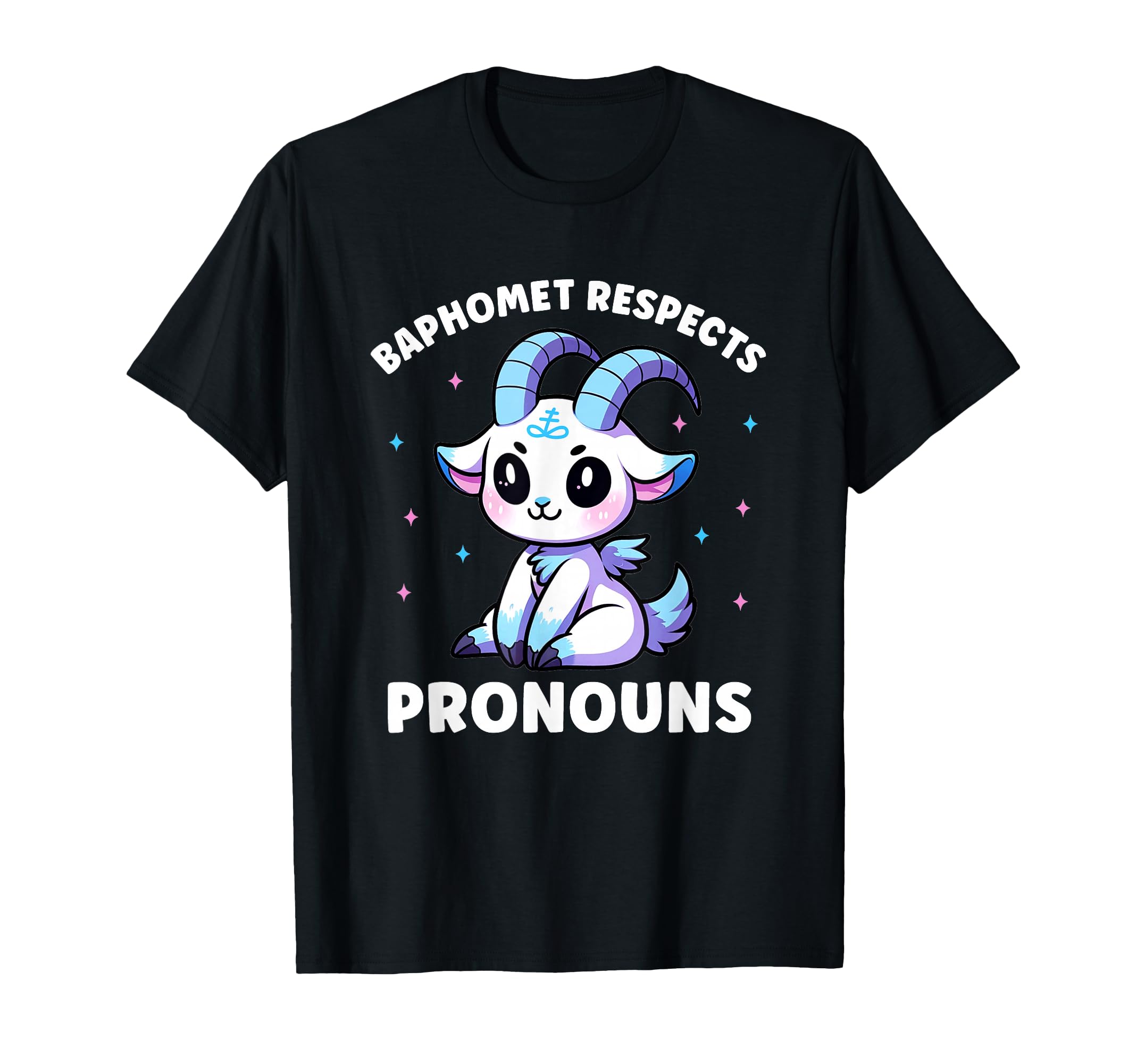 Transgender Baphomet Respects Pronouns Trans Pride T-Shirt