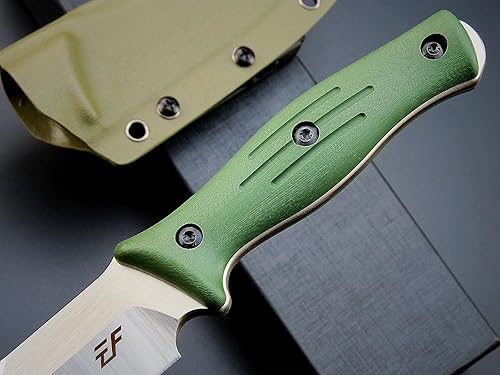 Miniatura 4 de Eafengrow EF140 Cuchillo de hoja fija AUS-10, hoja de acero G10, mango de espiga completa, resistente, EDC recto, cuchillo para trabajar y acampar