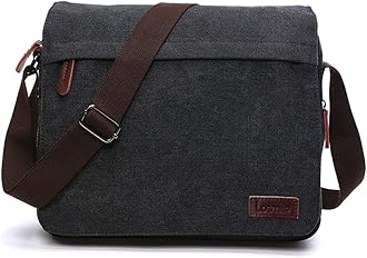 LOSMILE Men's Messenger Bag, Canvas Shoulder Bags, 13.3" Laptop Bags for Work and School,Cross-Body Bags.
