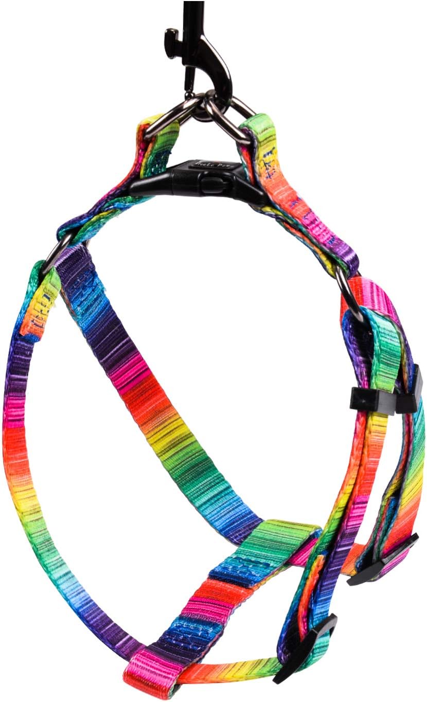 Adjustable Dog Harness, Vibrant Print, Multicolor, Pattern-A, S (Chest Girth 14.2"-19.7"), Unique Printing; Easy to Use