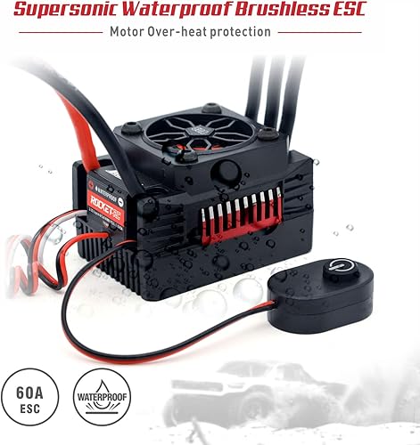 Miniatura 4 de Surpass Hobby - Juego de motor sin escobillas y peine ESC, 3660 4250 KV, motor supersónico sin escobillas 60 A ESC, juego de sensor de temperatura