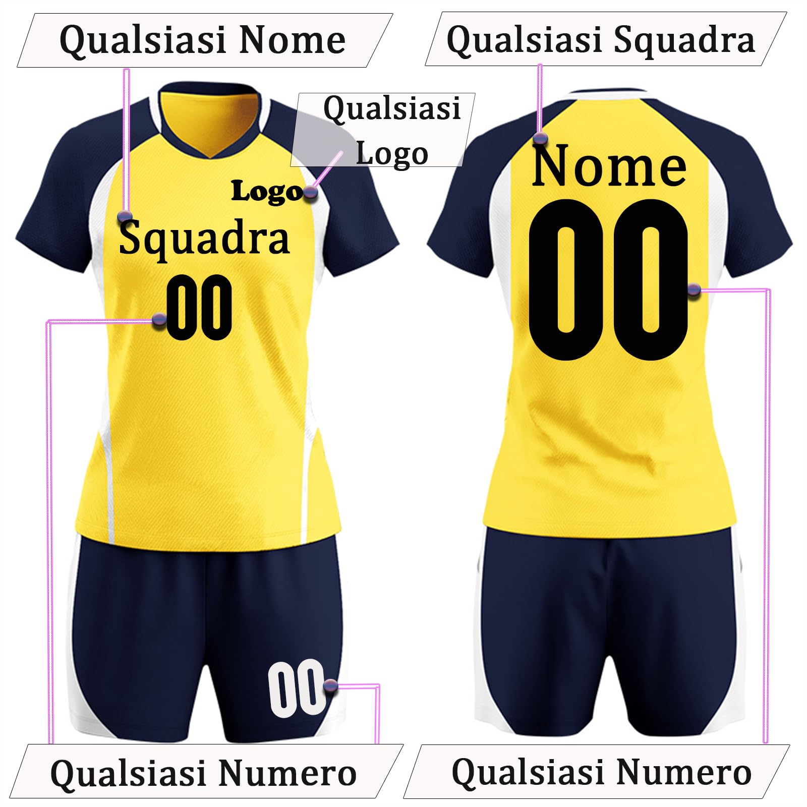 Maglia da Pallavolo Personalizzata Ragazza con Nome e Numero della Squadra Maglia Pallavolo Personalizzata