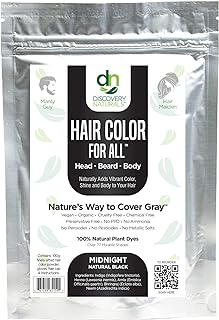 Black Henna Hair Color For All Kit | 100% All Natural Indigo Powder Hair Dye & Beard Dye (Midnight Natural Black) Organic, Herbal & Vegan Chemical & Cruelty Free Permanent Gray Coverage & Tinting
