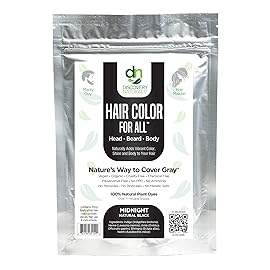Black Henna Hair Color For All Kit | 100% All Natural Indigo Powder Hair Dye & Beard Dye (Midnight Natural Black) Organic, Herbal & Vegan Chemical & Cruelty Free Permanent Gray Coverage & Tinting