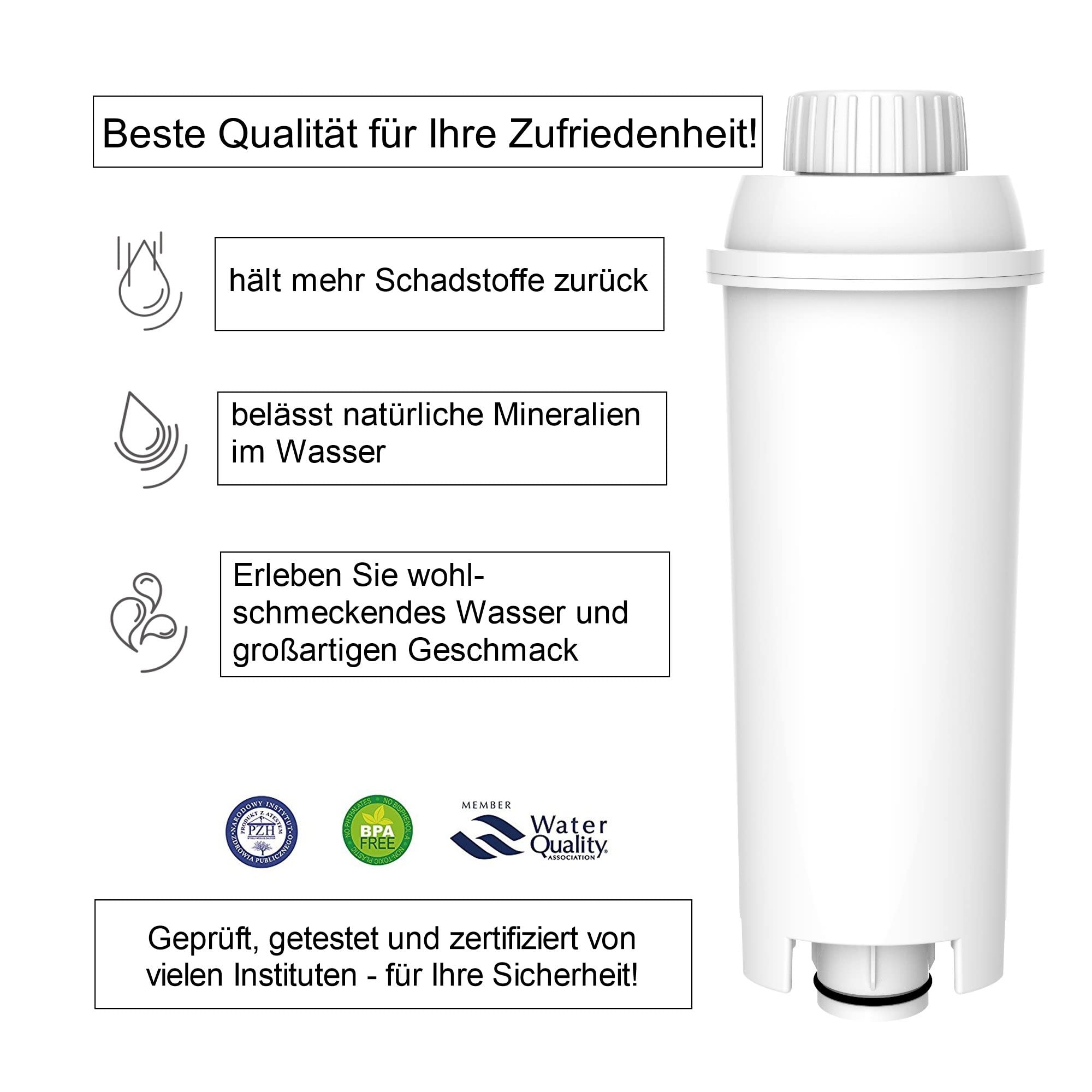 10 x AQK-11 Wasserfilter für DeLonghi ECAM ETAM ESAM + Reinigungstabs