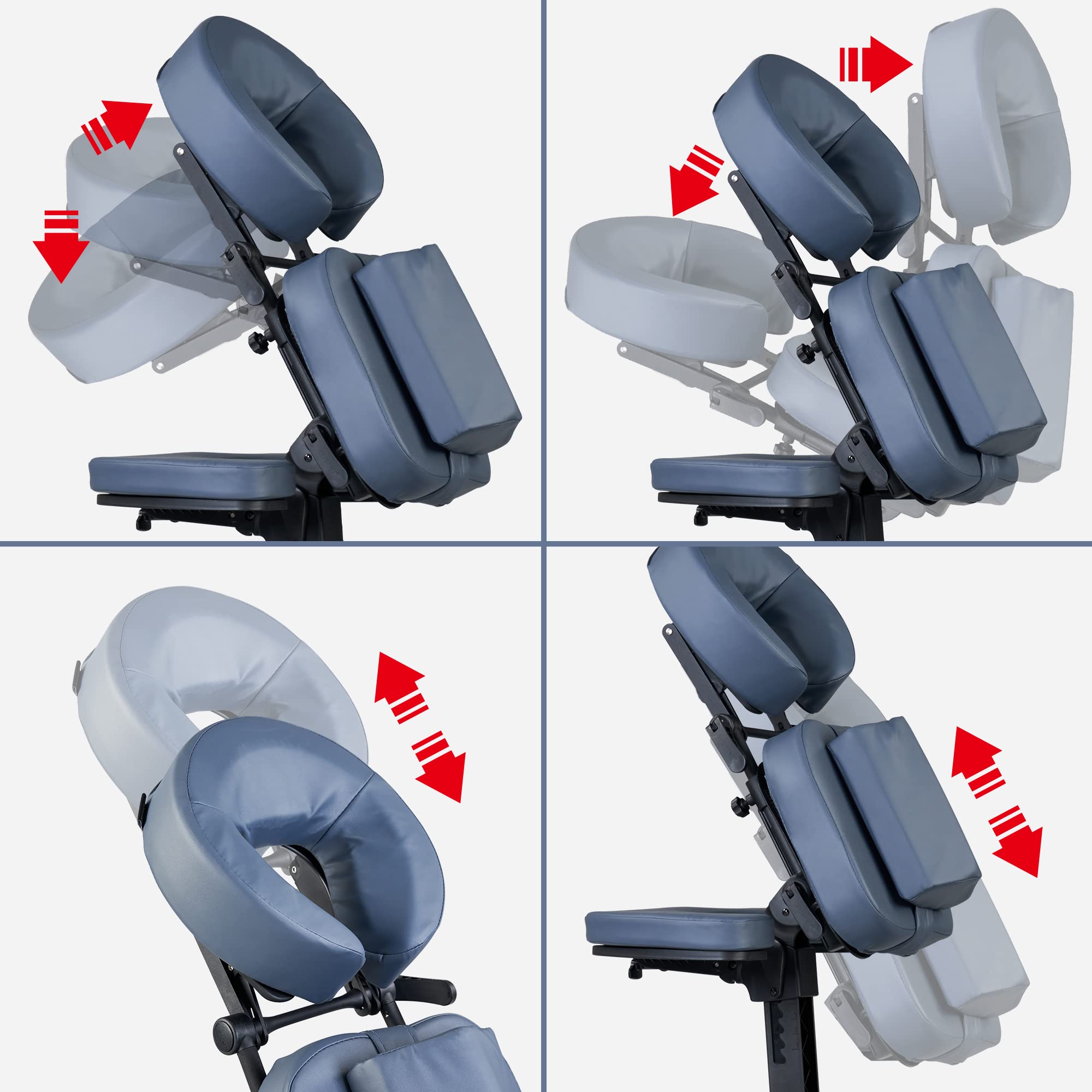 MASTER MASSAGE EQUIPMENT 10114A 10114A - Silla de Masaje Plegable (Aluminio, Ajustable, Ligera, con maletín de Transporte), Color Azul
