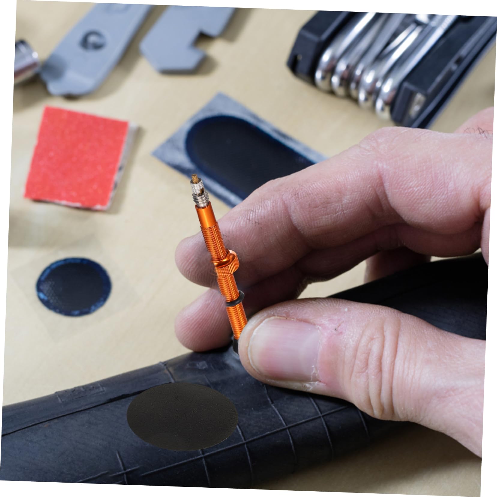 Mikikit Tire Repair Kit 20pcs Bike Tire Patches Self-Adhesive Patches for Road Mountain Bikes