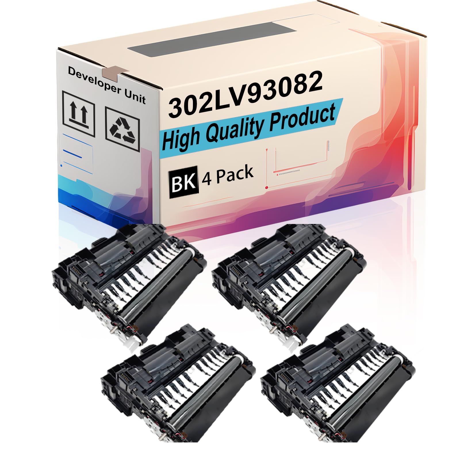 302LV93082 Developer Unit Compatible for Kyocera ECOSYS M3040idn M3145idn M3540idn M3550idn M3560idn Printers, High Yield 150000 Pages, Print More Pages (4 Pack Black)