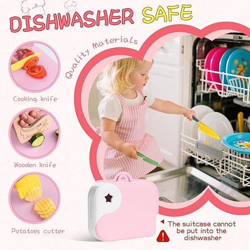 Miniatura 5 de Montessori Herramientas de cocina para niños pequeños, cuchillo para cocina real, juego de cuchillos para niños pequeños con caja de almacenamiento,