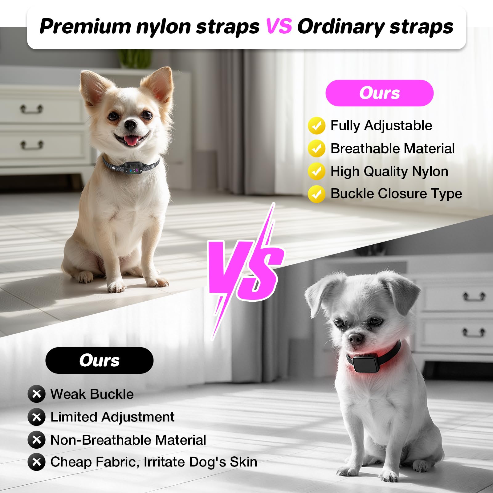 Collar Antiladridos para Perros - Collar Adiestramiento con 7 Niveles de Sensibilidad Ajustables, Recargable 3 Modos de Eficiente, Impermeable IP67 Cuello Perros Pequeños y Grandes (Gris)