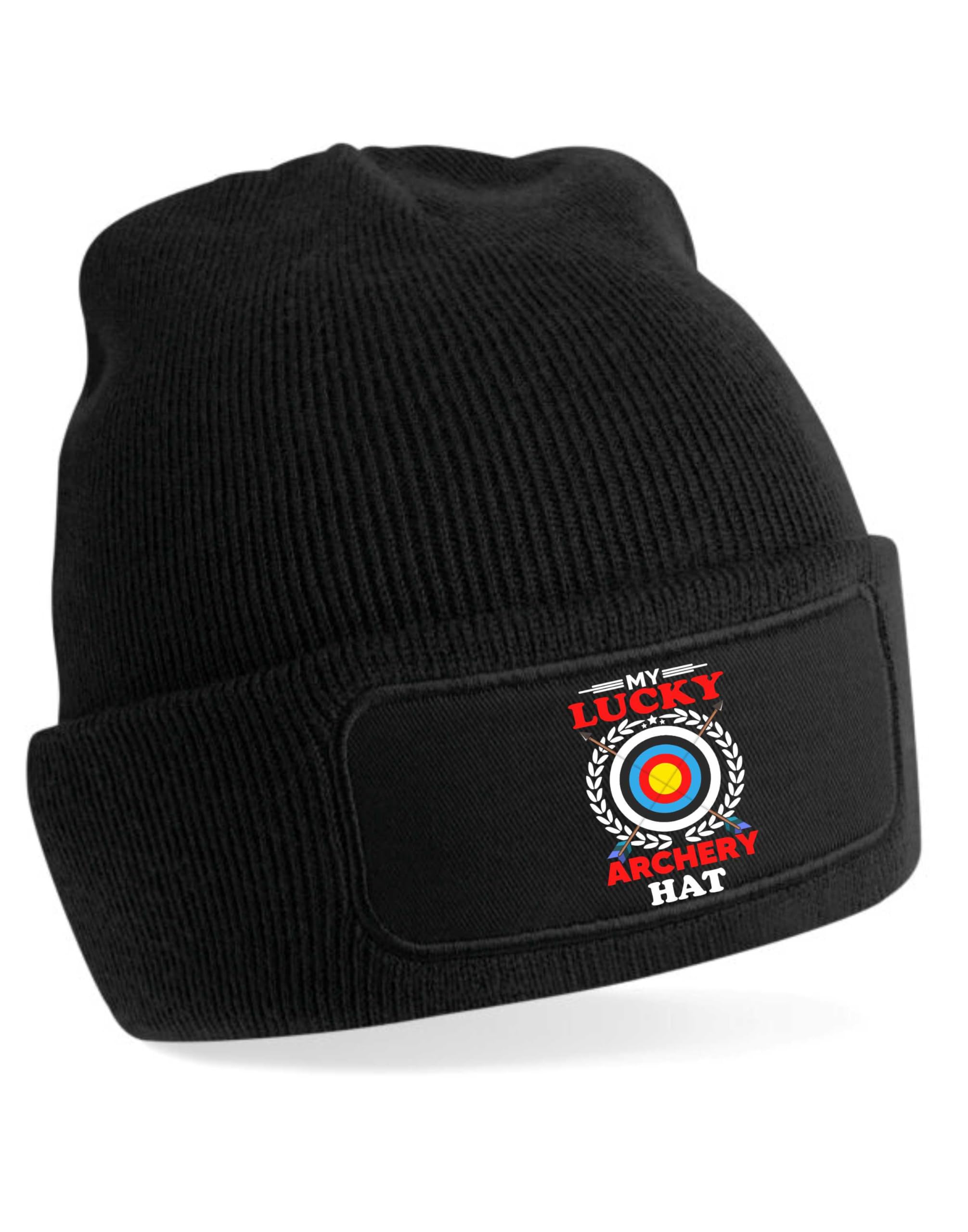 Print4U My Lucky Archery Beanie Hat Gift Father's Day Birthday Present Black