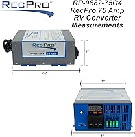 Vista 6 de RecPro Convertidor para RV de 75 Amp Convertidor de energía para RV y cargador de batería Carga inteligente de 4 etapas 120VAC a 12VDC Rango
