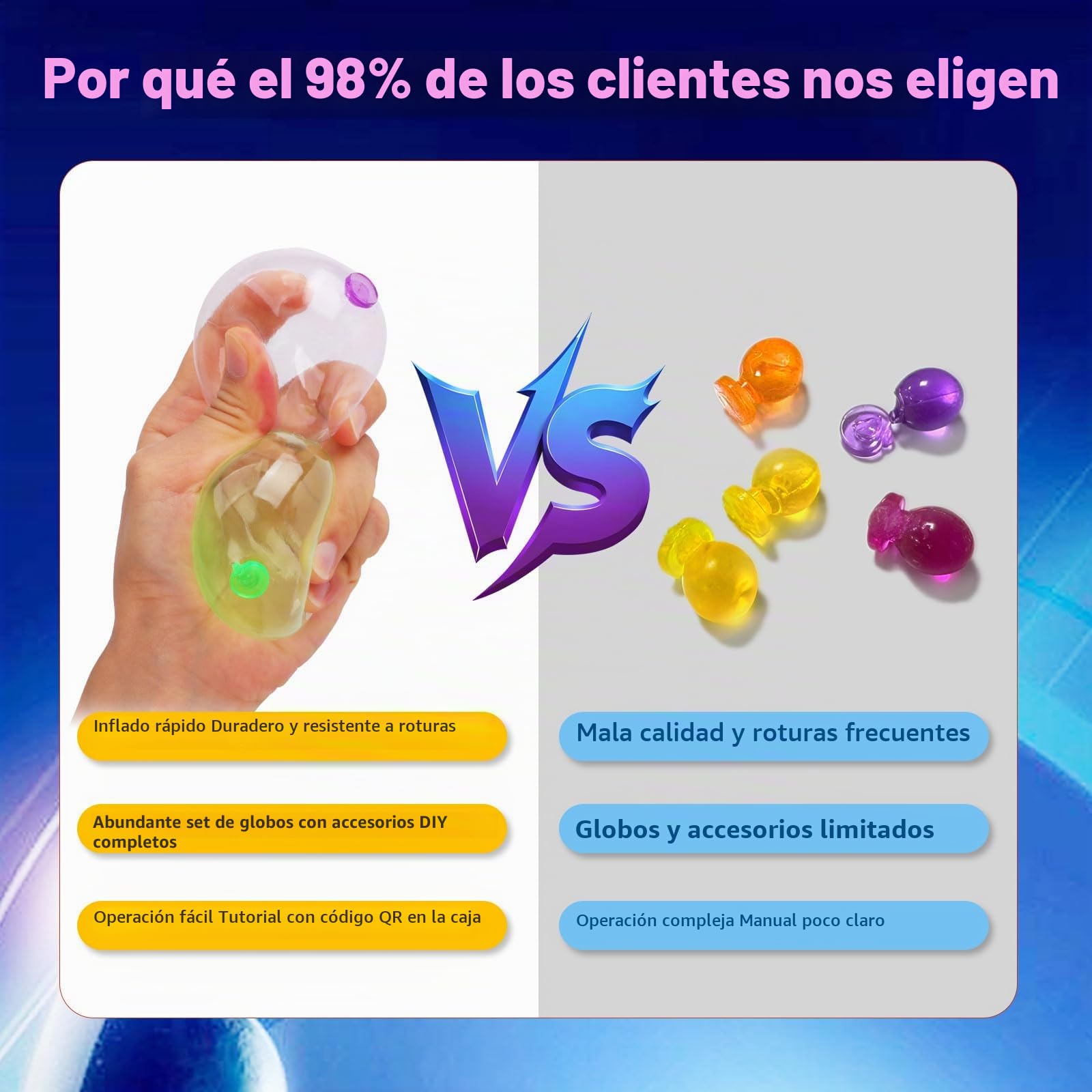 nicknack Nano Art Kit con Inflador de Globos Cohete, 195 Piezas Manualidades para Niños - Juego para Hacer Burbujas Pegajosas, Juguete Educativo y Creativo