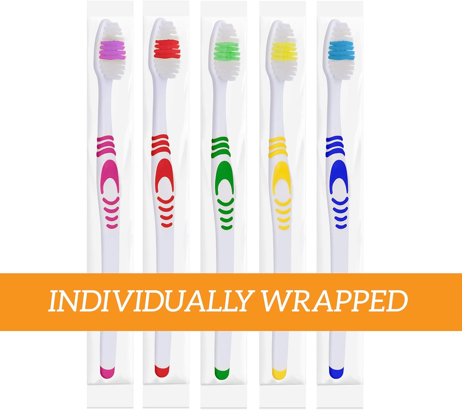 Bulk Portable Toothbrushes, Individually Wrapped, Manual Disposable Travel Toothbrush Set for Adults, Medium Soft Large Head, Multi Color Travel Toothbrush Kit (120 Pack - Medium)