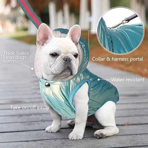 Miniatura 3 de Sudadera con capucha de forro polar para perro, resistente al viento, impermeable, forro polar y algodón, chaqueta cálida para perro, ropa para