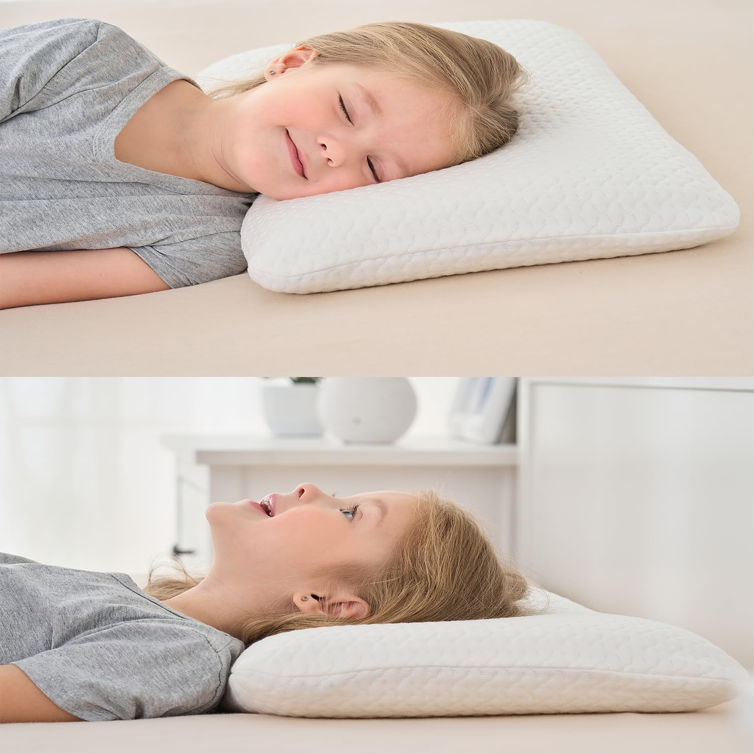 Oreiller Plat en Mousse à mémoire de Forme pour Enfants (3 à 8 Ans)