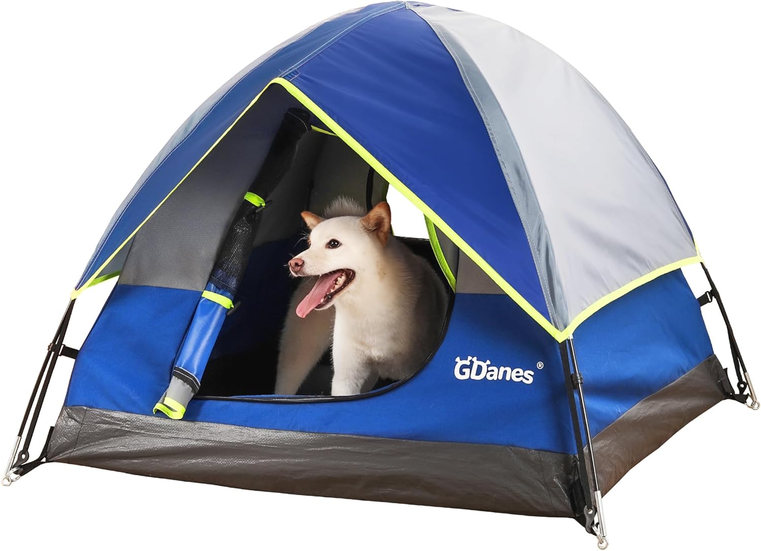 GDanes Blue Dog Tent House - Portable Indoor/Outdoor Dog Bed with Soft Pad for Large Dogs