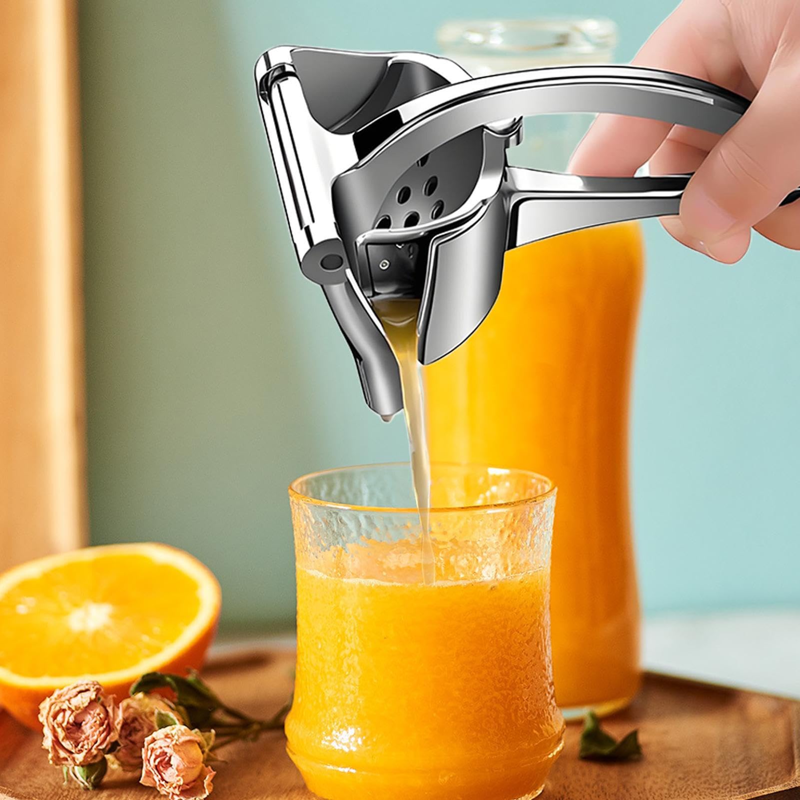 Spremiagrumi Manuale - Spremiagrumi In Acciaio | Contenitore Per Utensili Da Cucina, Portatile Per Lime Pompelmo Escursionismo Campeggio Picnic Cucina