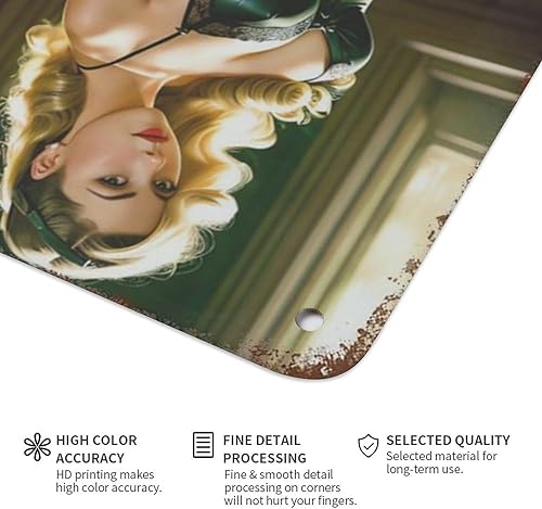 Miniatura 4 de GOPUTRYEN Placa de hojalata clásica retro Pinup Girl Sexy Girl Vintage Metal Sign para el hogar, bar, cocina, café, hombre, cueva, garaje,