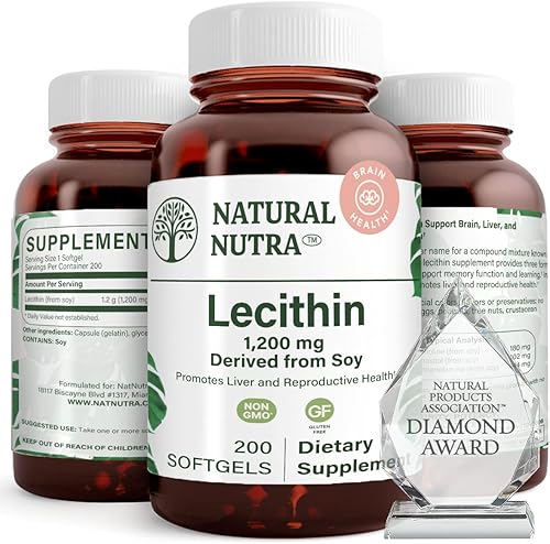 Natural Nutra Soy Lecithin Dietary Supplement, Memory Booster, Improves Reproductive Health, Brain Function, Support Better Liver Health, Infant