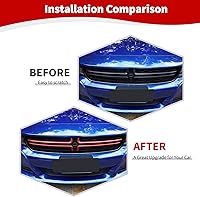 Vista 2 de RT-TCZ Para Cargador Parrilla Delantera Insertos Trim Cubierta Rojo para Dodge Charger 2015 up Rojo Exterior Accesorios 4 unids