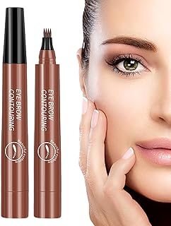 Caneta Líquida para Sobrancelhas - Caneta para 4 pontas à prova d'água | Caneta sobrancelha, lápis sobrancelha para sobrancelhas selvagens, secagem rápida, sem manchas, Fpgear