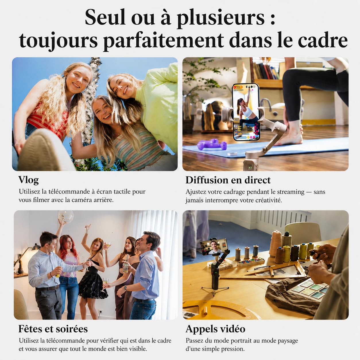 Hohem iSteady V3 Ultra Stabilisateur Smartphone Gimbal, Contrôle par Gestes