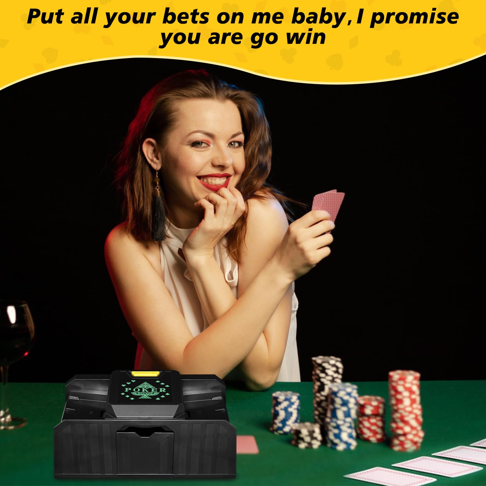 Barajador de Cartas Automático, barajador de Cartas, 2 Barajas Máquina Barajadora Eléctrica de Cartas de Póquer, Mezclador de Cartas automático para UNO, Blackjack, Texas Holdem, Juego de Cartas