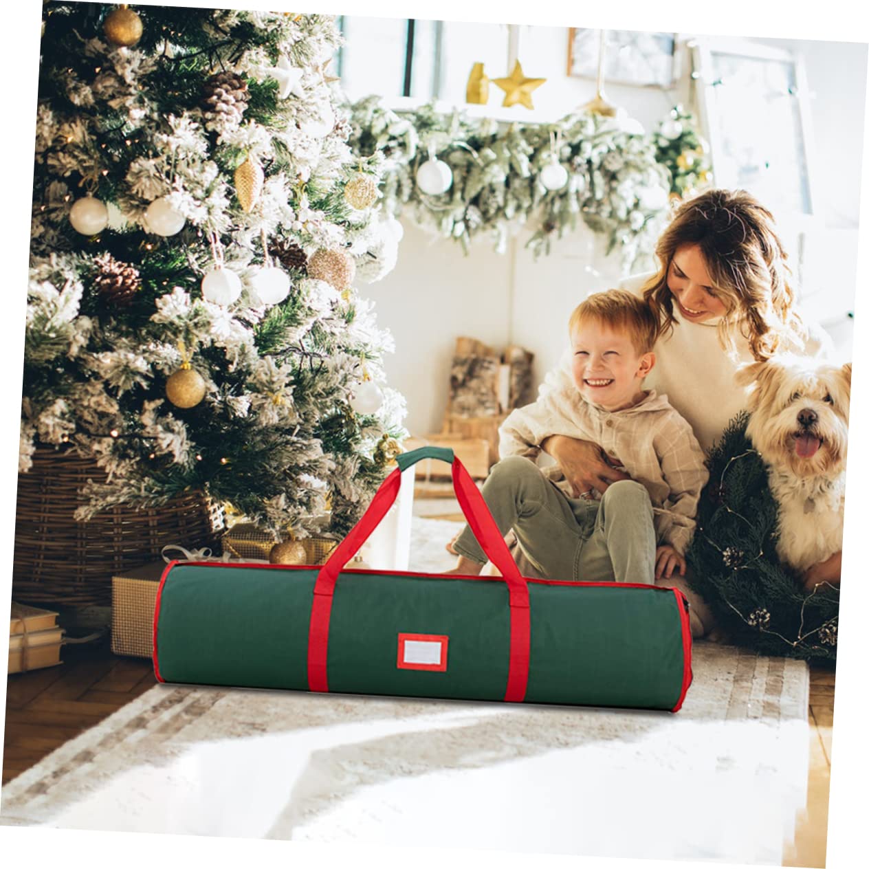 COLLBATH Geschenkpapier-aufbewahrungsbox Für Weihnachten Geschenkpapier-organizer Aus Strapazierfähigem Geschenkverpackungsbox Mit Griff Für Einfache Lagerung Und Transport