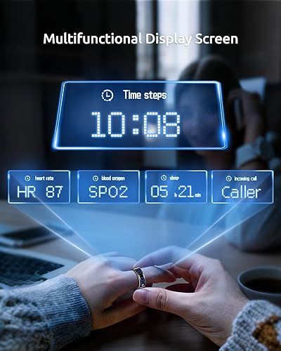 Miniatura 3 de Anillo inteligente para mujeres y hombres (negro, n. 8)